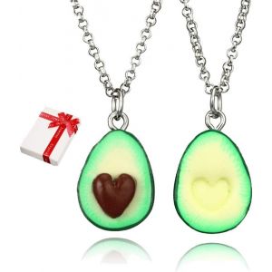 2pieces Bff Cha&icirc;ne Pendentif Vert Avocat Pour Couples, Colliers Amiti&eacute; Amour Meilleur Ami Haslkette, Colliers Partenaires Bijoux Pour Enfants Ados Filles Meilleurs Amis, Amoureux Et Cadeaux [X1273] - Neuf