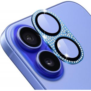 Kal-Cam&eacute;ra Protecteur Compatible Avec Iphone 16/Iphone 16 Plus, [Ultra Hd] [ 9h Duret&eacute; ] Anti Rayures Verre Tremp&eacute; Diamant Cam&eacute;ra Coque Cover Pour Iphone 16/Iphone 16 Plus- Bleu - Neuf