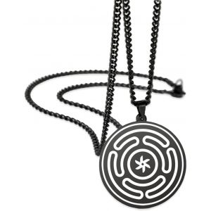 Kal-Collier De La Roue De La D&eacute;esse H&eacute;cate Collier Pendentif Strophalos Collier Symbole H&eacute;cate Collier En Acier Inoxydable Amulette Pa&iuml;enne Wicca Bijoux - Neuf