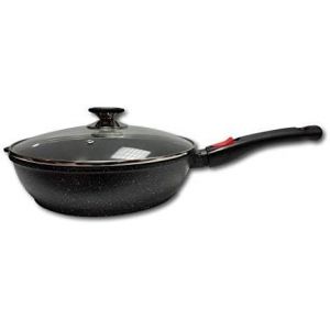 Subzonal-Sauteuse Fa&ccedil;on Pierre Avec Couvercle Tous Feux Dont Induction Sans Pfoa Cuisson Sans Mati&egrave;re Grasse Rev&ecirc;tement En Greblon C3 De Technologie Allemande (28cm) - Neuf