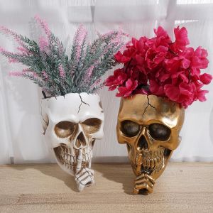 Jardiniere Murale Crane, Pot Jardiniere Suspendu Resine Forme Crane Decoration Maison Cadeau, Design Amusant Pot Fleur Plantes Interieur Exterieur, Decorations Sculpture Squelette (Blanc, Ne - Neuf