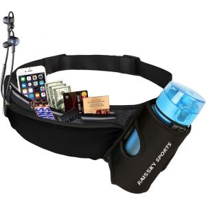 JEXNOVASHOP-Ceinture de Course, Sac Banane de Sport Etanche Sacoche Running Belt R&eacute;glable pour iPhone X 8 7 Plus Samsung S9 S8 Plus T&eacute;l&eacute;phones Jusqu&iquest;&agrave; 6.5"", Convient pour Gym,Voyage,Escalade,Randonn&eacute; - Neuf