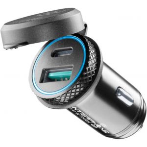 INTERPHONE Cellularline ACC2USB | Adaptateur Moto 2 USB pour DIN Femelle - Adaptateur Allume-Cigare Type-A et Type-C - Neuf