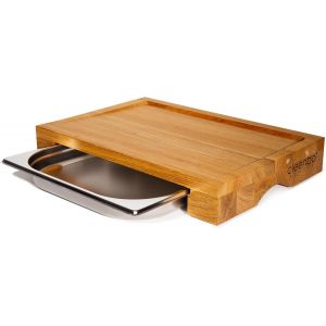 Ulteronixshop-Planche &Agrave; D&eacute;couper Avec Bac De R&eacute;cup&eacute;ration &laquo; Cube Bbq Oak &raquo; - Planche De Cuisine Professionnelle En Bois De Ch&ecirc;ne Avec Bac R&eacute;cup&eacute;rateur De Jus Et Support Magn&eacute;tique Pour Couteaux - Neuf
