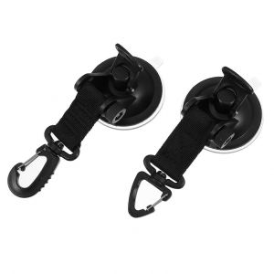 Lot De 2 Crochets A Ventouses Haute Performance Pour Tentes, Camping Et Baches ; Installation Rotative ; Robustes Et Pratiques ; Noirs. - Neuf