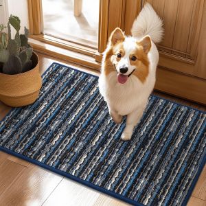 Tianyi-Tapis D'entrée Interieur 50x80cm Paillasson,Antidérapant Lavable Tapis De Porte,Pour Passage,Couloir,Cuisine,Terrasse,Jardin,Chambre-Bleu - Neuf