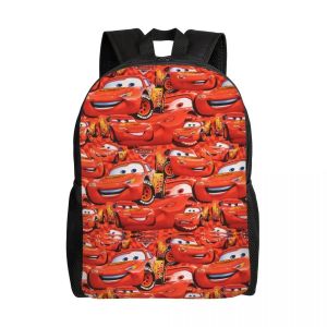 Sac à dos de voyage personnalisé Lightning McQueen avec collage de voiture pour hommes et femmes, cartable d'école, sac à dos pour ordinateur, sac à dos pour étudiants - Neuf