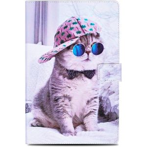 Eryi-Coque Samsung Tab A6 Housse En Cuir Pu & Tpu Cover Case Étui Housse De Protection Pour Samsung Galaxy Tab A 2016 10.1 Pouces Sm-T580/Sm-T585 - Chat Chat - Neuf