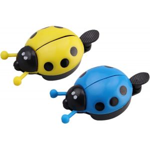 2 Pièces Sonnette Velo Enfant Bleu Jaune Mignon Animal Coccinelle Klaxon Velo Pour Filles Garçons Accessoire Velo Enfant - Neuf