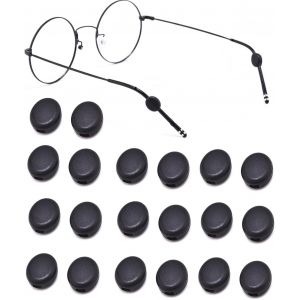 Lot De 10 Paires De Mini-Clips Rond En Silicone Noir Pour Les Lunettes, Anti-Dérapant, Pour Les Montures De Lunettes, Lunettes De Soleil, Lunettes De - Neuf