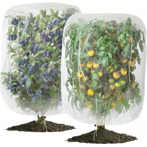 LETNERNY-Lot De 2 Filets De Protection Pour Arbres Fruitiers Et O aux, Pour Jardin, Filet À Insectes Avec Cordon De Serrage, Filet De Protection En Maille Fine Pour Légumes, Fruits, Myrtilles (69,8 X - Neuf