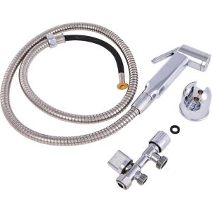 Kit Douchette WC,Kit Hygiène complet pour WC en ABS avec Douchette,Support et Robinet 3 voies,Chromé - Neuf
