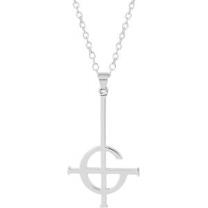 Kal-Chaîne En Forme De Croix Fantôme Pour Homme, Chaîne En Argent, Destiny's Gate Ghosts, Collier Punk Cross Ghos, Collier Gothique, Collier Inversé En Satan, Collier En Fer, Croix Pour Femme - Neuf