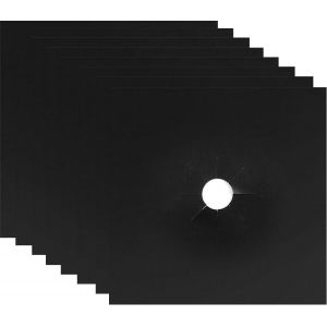 Sjzg-8 Pcs Protection Plaque Cuisson Gaz,Protege Plaque De Cuisson R&eacute;utilisable Couvre Plaque De Cuisson Gaz,Double &Eacute;paisseur,Antiadh&eacute;sif,Nettoyage Rapide(27 X 27 Cm-Noir) - Neuf