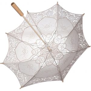 Parapluie En Dentelle, Lady Wedding Lace Umbrella Parasol Sun Umbrellas Party Bridal Photo Taking Decoration(S-Blanche) - Neuf