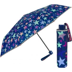 Jgd-Petit Parapluie Enfant Fille Avec Papillons Blancs Et Violets - Ombrelle Ouverture Manuelle Enfants 5 6 7 Ans - Parapluie Pliant Coupe Vent D&eacute;tails R&eacute;fl&eacute;chissants - Diam&egrave;tre 91 Cm - Neuf