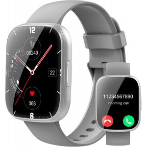 Montre Connect&eacute;e Homme Femme, 1.95"" Smartwatch avec Appel Bluetooth, 100+ Modes Sportifs, Montre Intelligente avec Podometre/Sommeil/Cardiofrequencemetre, Etanche IP68 Montre Sport, Gris - Neuf