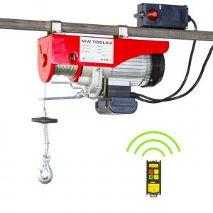 Palan &eacute;lectrique &agrave; c&acirc;ble 125/250kg 12/6m 500 W 230 V t&eacute;l&eacute;commande SANS fil MW Tools SHN25012R - Neuf