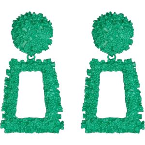 Kal-Boucles D'oreilles Femme Argent Géométrique Rectangulaire Carré Et Rond Petite Fleur Pour Fille Clair Ton D'argent - Neuf