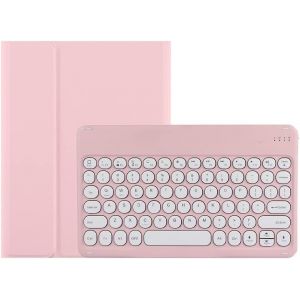 &Eacute;tui Avec Clavier Pour Ipad Air 13"" M2, Ipad Pro 12,9"" 6e/5e G&eacute;n&eacute;ration &iquest; &Eacute;tui Avec Clavier Rond Rechargeable (Rose)[Z2210] - Neuf
