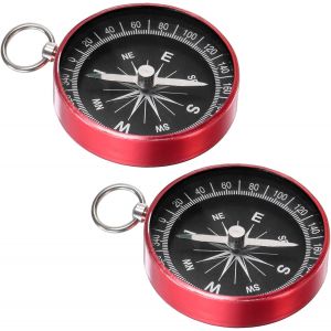 Boussole De Poche &iquest; Boussole De Survie Avec Porte-Cl&eacute;s Pour Randonn&eacute;e Et Camping - Neuf