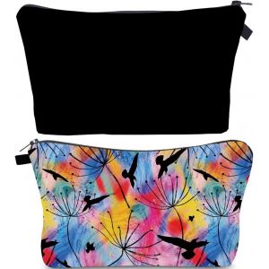 Trousse De Maquillage Imprim&eacute;e Avec Fermeture &Eacute;clair Douce Et L&eacute;g&egrave;re Pour Voyage, Petite Pochette Cosm&eacute;tique Pour Femmes Et Filles, B16811, 22X13.5 X 5Cm/ 8.7 X 5.3 X 2 Inches, Trousse De - Neuf