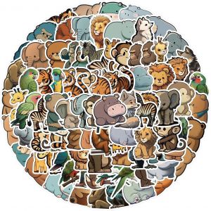 Autocollants Animaux Mignons 100pcs Scrapbooking Autocollants Esthétique Rétro Journaling Kit,Autocollants En Vinyle Imperméable Pour Planner Junk Journal Papier Ordinateur Portable - Neuf