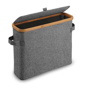 Rangement de papier toilette en bambou Porte-papier toilette avec couvercle en bambou gris - Neuf