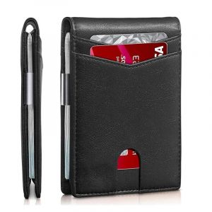 Rfid Microfier Cuir Luxe Hommes Portefeuilles Sac D'Argent Mince Homme Porte-Carte Portefeuille Pour Hommes Court Sac &Agrave; Main M&acirc;le Vallet Porte-Monnaie.Full Black. - Neuf