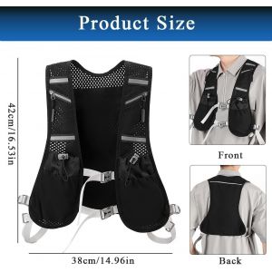 Gilet De Course Pour Homme Et Femme - Sac À Dos D'hydratation Réfléchissant - Gilet D'hydratation - Avec 2 Bouteilles D'eau De 500 Ml - Gilet De Course Multifonction - Gilet D'hydratation - Neuf