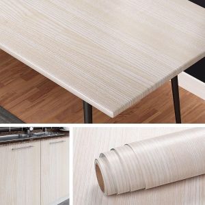 TIANYI-Lavable Papier Adhesif pour Meuble Bois Pin Papier Peint Adhesif Bois Clair Revêtement Plan de Travail Adhésif Credence Adhesive pour Cuisine Table Meuble TV Étagères Armoire Bureau 40CMX2M - Neuf