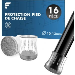 Mevronisshop-16 Pi&egrave;ces Protection Pied De Chaise, 10-13mm Patin Chaise Silicone Avec Feutre, Protege Pied De Chaise Pour Sols En Bois Dur Et Carrelage, R&eacute;duire Les Rayures Et Les Bruits - Neuf