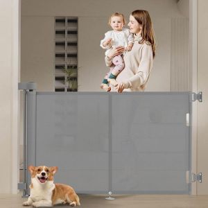 Barrière De Sécurité Rétractable 0-150 Cm,Barriere De Securite Enfant Extensible,Barriere De Securite Enroulable Pour Enfants Et Aux Chiens Petits Moyens,Grands.[U54] - Neuf