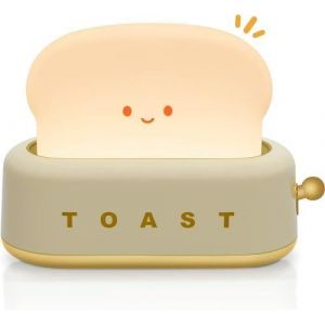 Veilleuse Enfant Toast Led Veilleuse B&eacute;b&eacute; Rechargeable Lampe De Chevet Enfant Luminosit&eacute; Et R&eacute;glables Kawaii Deco Chambre Cadeau Anniversaire De Noel Pour Garcon, Bebe Et Fille - Neuf
