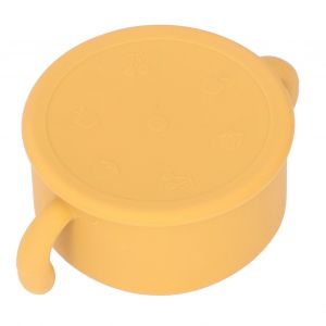 Bol En Silicone Pour Bebe, Antiderapant, Solide, Avec Base A Ventouse Et Poignee, Avec Couvercle, Pour Les Enfants De Plus De 6 Mois, Jaune - Neuf