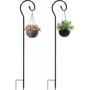 Mevronisshop-Crochet Berger B&acirc;ton Lanterne Lampes Voli&egrave;re - 2 Pi&egrave;ces Pliable B&acirc;ton De Jardin En M&eacute;tal Pour Cages &Agrave; Oiseaux, Lanternes, Mariages, Paniers &Agrave; Plantes Lampes Solaires &Eacute;tanches Lampe Solai - Neuf