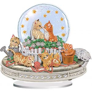 Ayuhr-Diamond Painting Ornements Diamant Painting Ornements Diamant Peinture Art Broderie Point De Croix Diamond Painting Table Décoration Cadeau || Diamond Painting Chat Boule De Cristal - Neuf