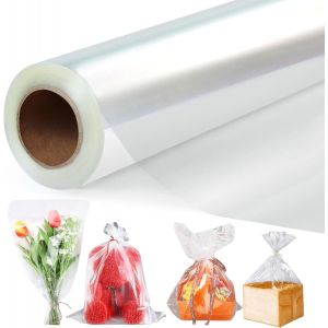 43 Cm X 30 M Papier Transparent Emballage, 3 Mil Cellophane Emballage Transparent Papier Emballage Fleuriste, Papier Cadeau Transparent Pour Fleurs, Artisanat, Bonbons, Paniers Cadeaux - Neuf