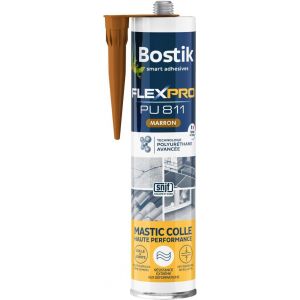 Mastic Colle Flexpro PU811 Colle et Jointe Tous Matériaux Multi-Usages Intérieur/Extérieur et Milieux Humides Formule Polyuréthane Haute Performance Couleur : Marron 300 ml - Neuf