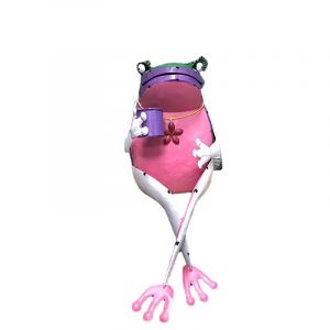 Ornement de grenouille à pattes croisées en fer, statue de grenouille colorée intéressante - Neuf