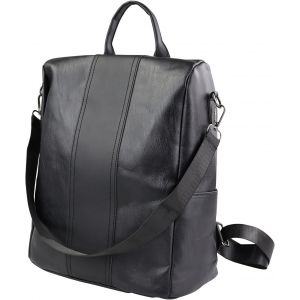 nzqaf-Grand sac à dos pour femme en cuir épais avec bretelles réglables amovibles, sac à dos de voyage multiple avec poche arrière antivol - Neuf