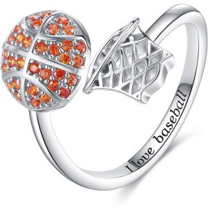 Yemaesre-Bague De Basket-Ball En Argent Sterling S925 - Bague Réglable - Cadeau Pour Femmes Et Joueurs - Neuf