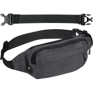 SJZG-Sac Banane Femme & Homme, Ceinture Running, Sac Banane Pour L'Ext&eacute;rieur, Fanny Pack R&eacute;glable, Sachet &Agrave; La Taille Ceinture, Pour Course A Pied, Sport, Jogging, Footing (Gris) - Neuf