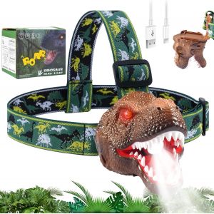 Lampe Frontale Pour Enfants, Lampe Frontale Dinosaure Pour Enfants, Lampe Frontale Led Avec Son Rugissant, Pour Course, Camping, Lecture, Enfant, Cadeau - Neuf