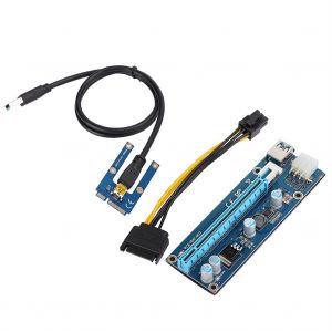 adaptateur d'extension Mini PCI-E vers PCI Express 16x avec cordon d'alimentation SaTa pour l'extraction de cartes video - Neuf
