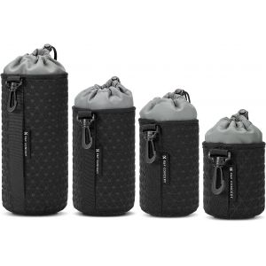 4Pcs Housse Objectif, Sacoche D'Objectif Epaisseur Protection Sac Anti-Poussi&egrave;re Pour Objectif D'Appareil Photo Dslr[Z1007] - Neuf