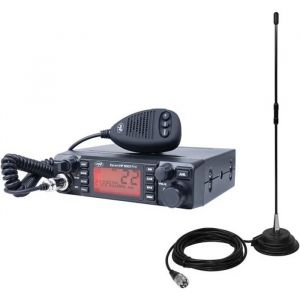Pack CB PNI ESCORT Station de radio HP 9001 PRO ASQ r&eacute;glable, AM-FM, 12V / 24V, 4W + Antenne CB PNI Extra 40 avec aimant, 30W - Neuf