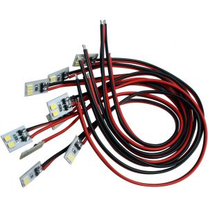 KAL-Lot De 10 Éclairages De Maison Led 10 X 10 Mm Blanc Avec Câble 20 Cm Blanc Chaud Et Blanc Froid (10-19 V, Blanc Froid) - Neuf