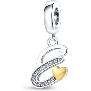 Charme Perles En Forme De Lettre De A &Agrave; Z Pour Bracelet, En Argent Sterling 925, Compatible Avec Les Bracelets Et Colliers Pandora, Compatible Avec Les Bracelets Europ&eacute;ens Pour Femmes Et Filles Kjc874 - Neuf