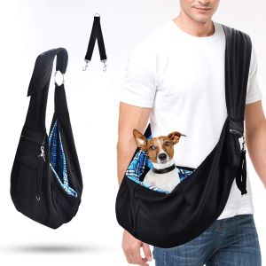 Sac De Transport Pour Chien, Petit Sac De Transport Pour Chien, Sac De Transport Pour Chien Avec Bandoulière Réglable Et Ceinture De Sécurité, Sac À Dos Pour Chiens Et Chats Jusqu'à 10 Kg, Noir - Neuf